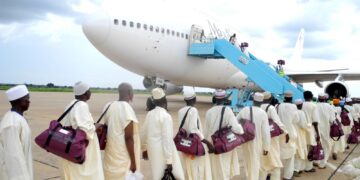 Pilgrims heading for Hajj