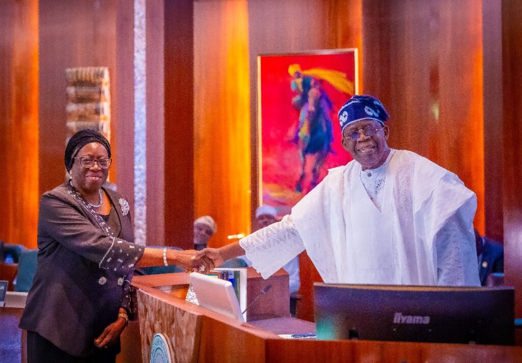 President Bola Tinubu with Ag CJN Justice Kudirat Kekere Ekun (1)