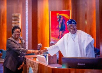 President Bola Tinubu with Ag CJN Justice Kudirat Kekere Ekun (1)