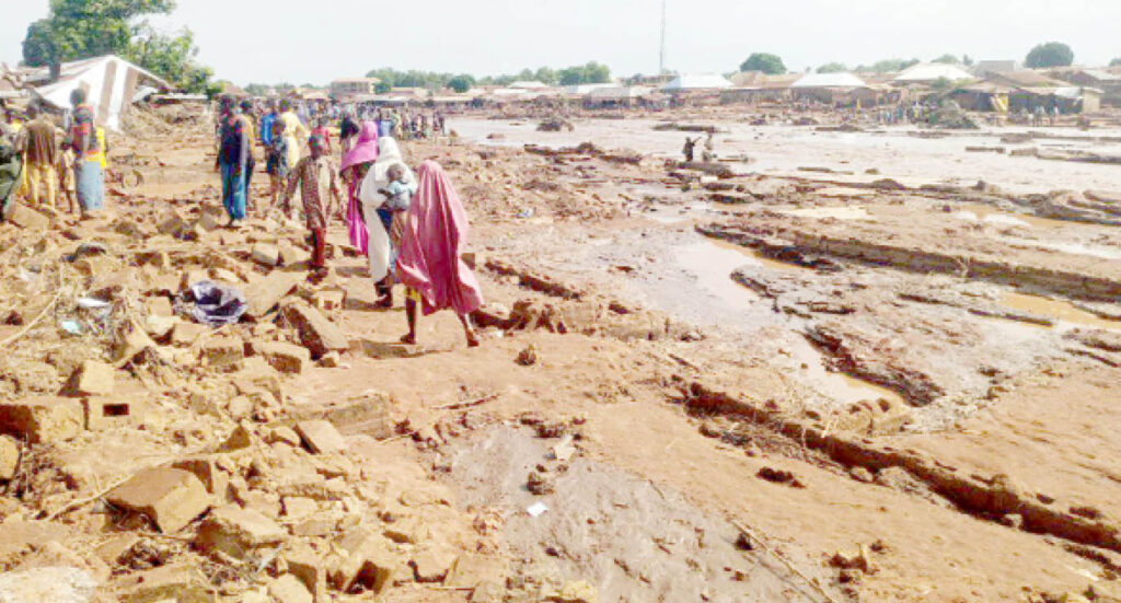 scene of the recent flood in mokwa niger state