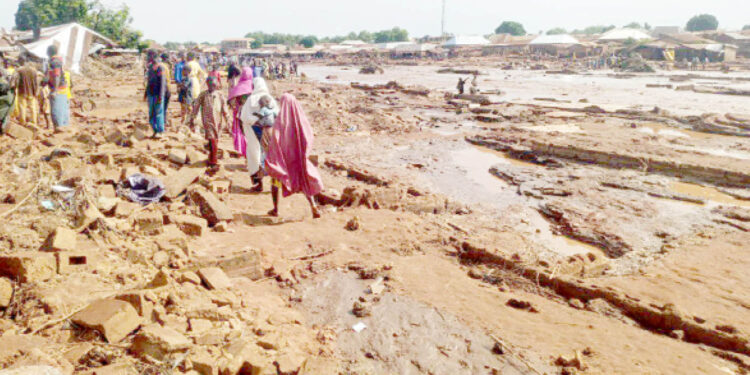 scene of the recent flood in mokwa niger state